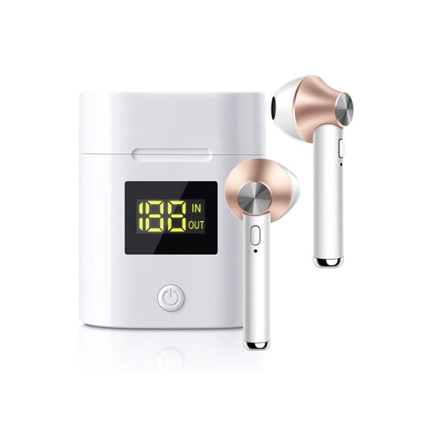 Trådlösa Hörlurar Bluetooth 5.0 TWS Modell JeezPro med Guld LED-display
