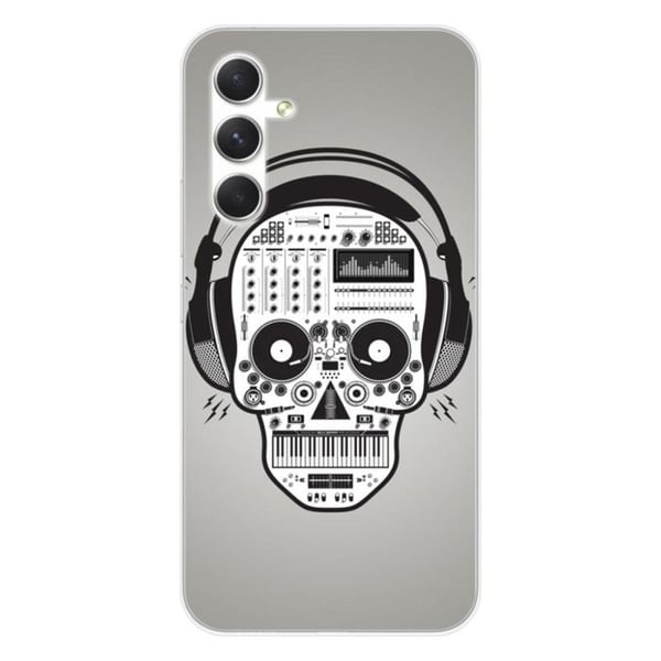 Siliconfodral - Kompatibel med Samsung Galaxy A54 5G - design med dödskalle och musik