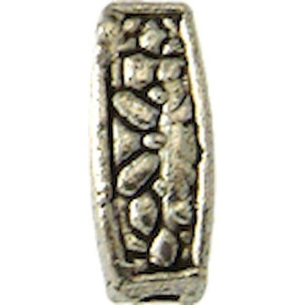MégaCréa - Metallpärla rör 12 mm Silver 10 stycken