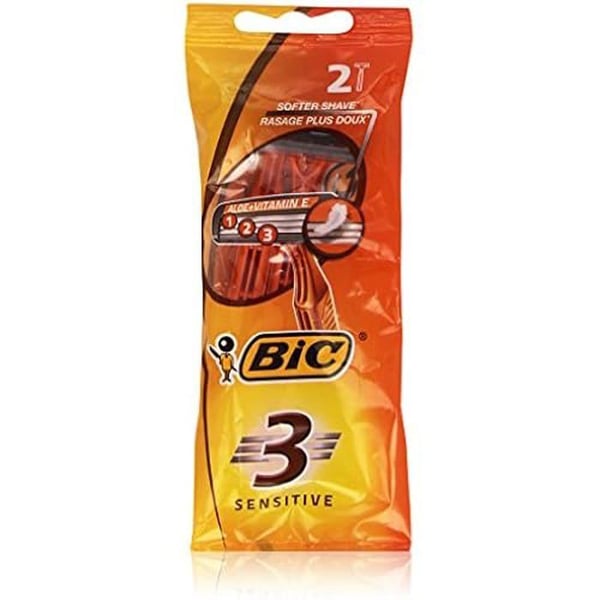 Engångsrakhyvlar - BIC - Bic 3 Sensitive - Paket med 2 - Känslig hud - Unisex