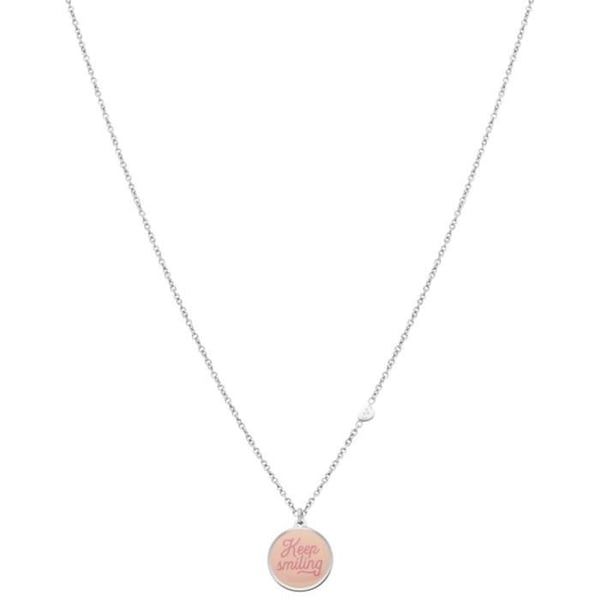 Collier - MR WONDERFUL - WJ20306 - Rostfritt stål - Silverfärgad - Rosa