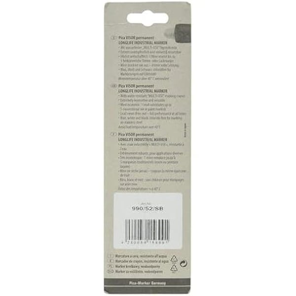 Industriell märkpenna - PICA - 990/52/SB - Vit - Hög kvalitet - Precision