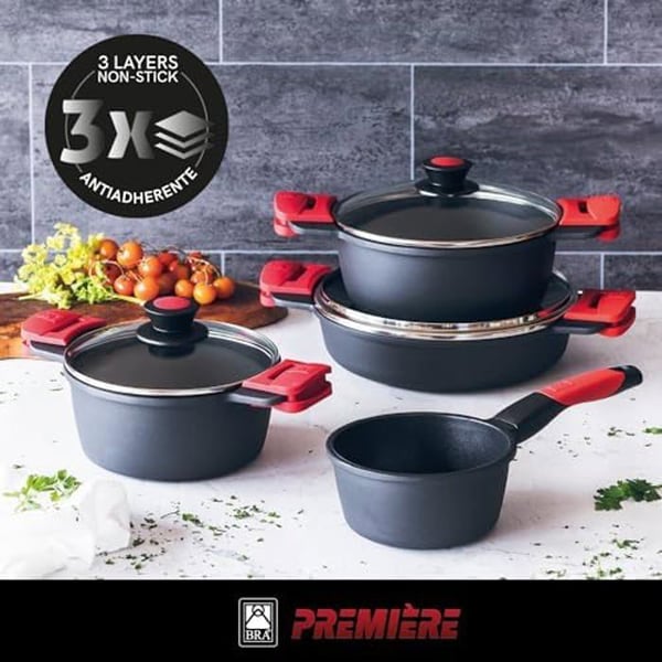 Hög kastrull - BH - 20 cm - Gjuten aluminium - Non-Stick - Glaslock