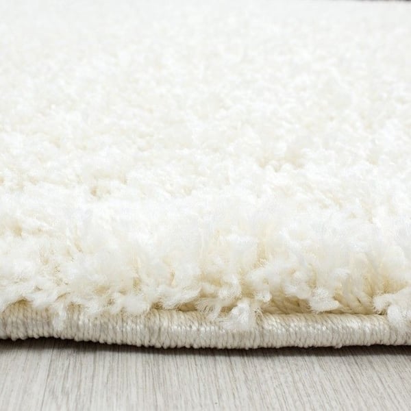 Ayyildiz - Tapis Shaggy hög pile unik färg CREMÈ - (100x200 cm)