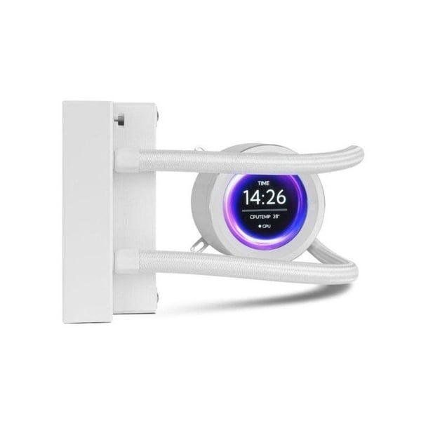 NOX XTREME PRODUCTS X-240 LCD WHITE - ARGB vätskekylning med anpassningsbar LCD-skärm, Intel och AMD, 2 fläktar
