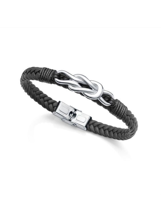 Armband - Viceroy - Magnum 1466P01010 - Stål - Svart läder - 21,5 cm