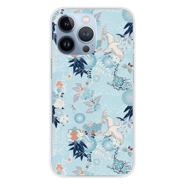Tryckt silikonfodral som är kompatibelt med Apple iPhone 13 Pro Kimono