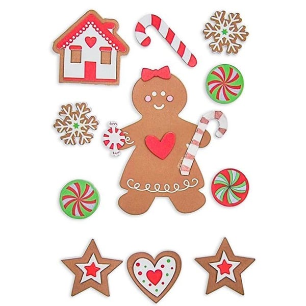MégaCréa DIY - Klistermärken pepparkaksgubbe skumgummi 11 delar