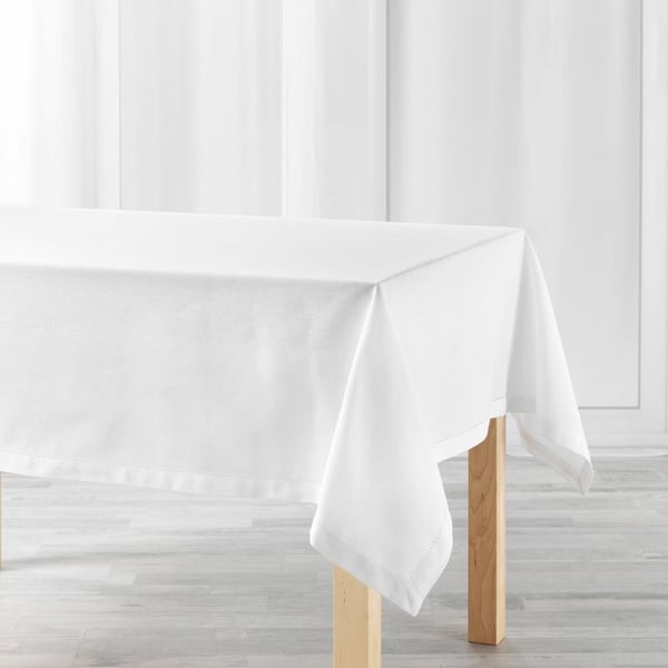 Duk Rektangel 140 x 240 cm – Enkel Bomull CHARLINE – Vit