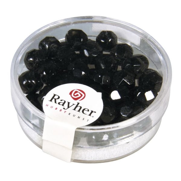 Facetterad glaspärla, ø 6 mm, topas, 6 mm ø, låda med 50 st