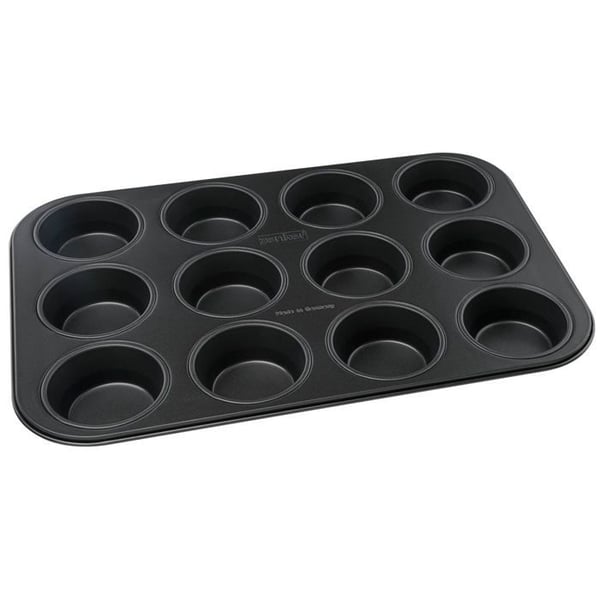 Muffinsform - ZENKER - 12 avtryck - Rostfritt stål - Teflonbeläggning - Svart