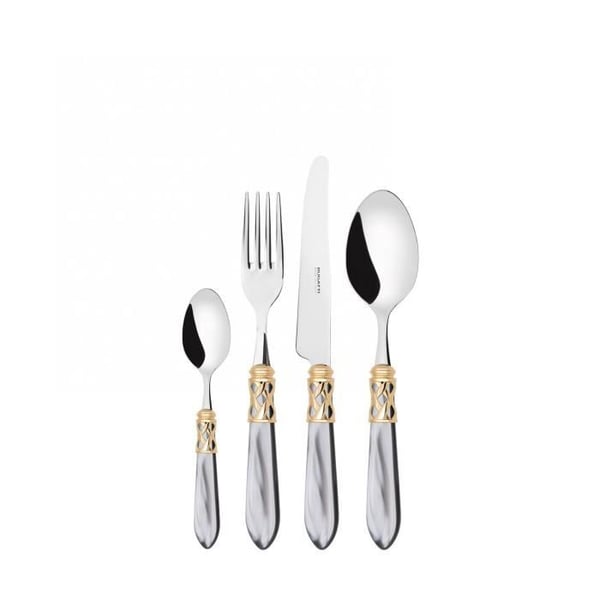 Bestick - ALADDIN - Set 24 delar - Rostfritt stål 18/10 - Akrylhandtag - Guld