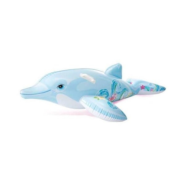 Dolphin uppblåsbar strandmadrass - Blandat - 175 cm - För barn - Grå och svart