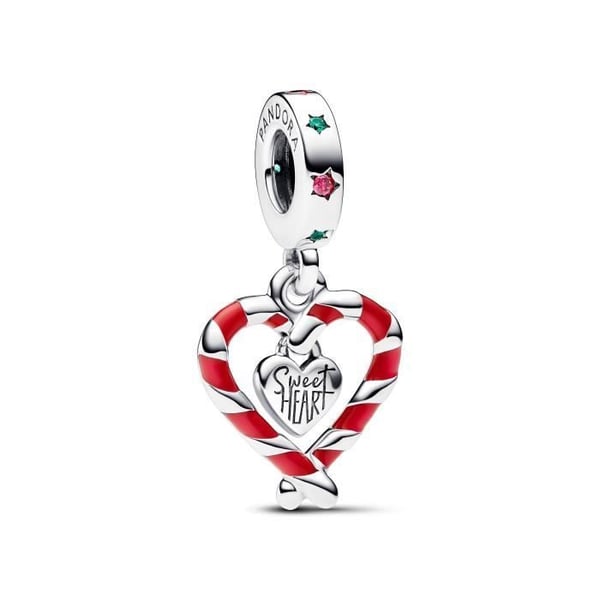 Charm hänge - PANDORA - Jul - Sterling silver - Röd - Kvinna