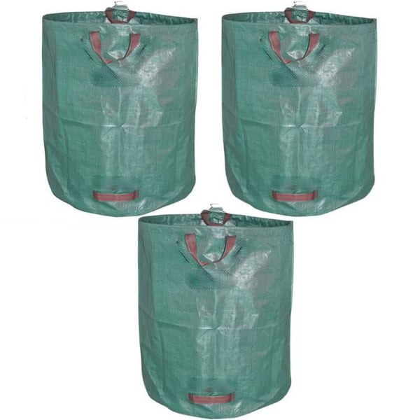 SHOP-STORY - GARDEN BAG 3x: 3 XXL hopfällbara trädgårdsväskor - 272L i robust PP med band SHOP-STORY - GARDEN BAG 3x: 3 XXL hopfällbara trädgårdsväskor - 272L i robust PP med band