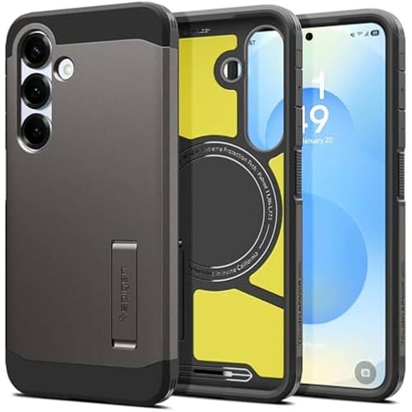 Coque - SPIGEN - Tough Armor(AI) MagFit - Antichock - Kompatibel med Samsung Galaxy S25 - Gunmetal