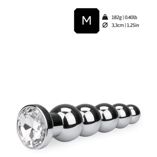 Metallisk analplugg rosabud pärl - 7 färger - Diamant