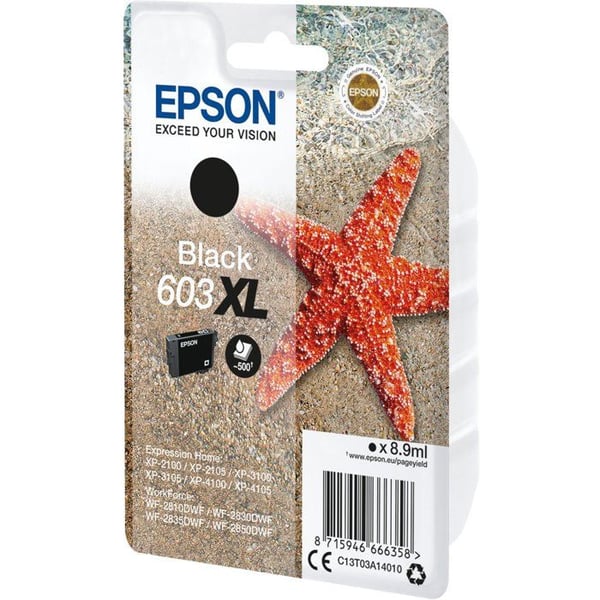 EPSON 603 XL svart bläckpatron - Starfish (C13T03A14010) - Låg kostnad och tillförlitlighet