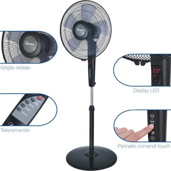 Husholdningsventilator med blades Ardes AR5S41PBT Sort