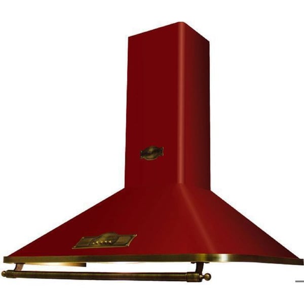 Kaiser Empire Vägghängd Fläkt A 9315 Köksfläkt 90 cm Retro Vintage Röd Massiv Brons Dekor • Utsug/Återvinning • 910m³/h