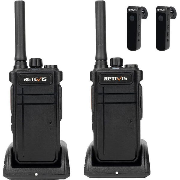 Retevis RB637 Bluetooth Walkie Talkie, tvåvägsradio med trådlöst headset, Type-C 2000mAh, VOX, ficklampa, trådlös kopia