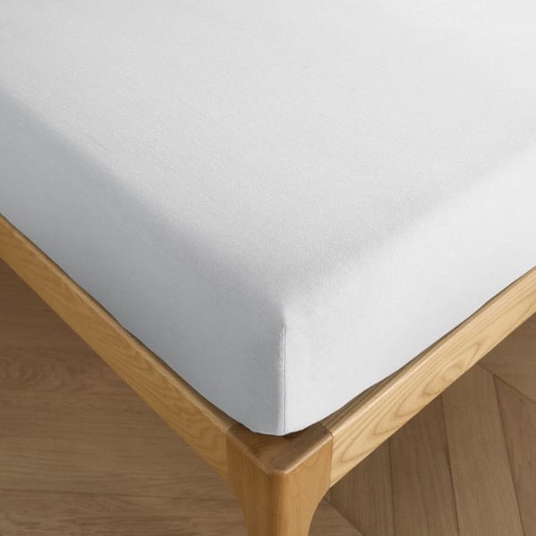 "Drift" påslakan, renfärgad tvättad bomull 57 trådar/cm² alla storlekar - Vit - 90 x 190 cm 30 cm keps