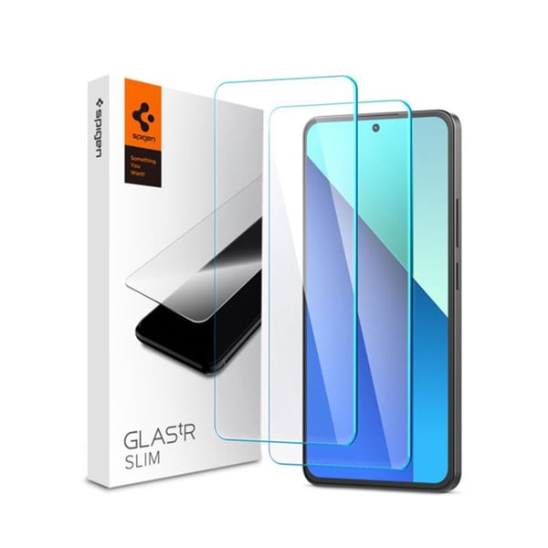 Härdat glas - SPIGEN - Glas.TR Slim - 0,2 mm - Hårdhet 9H - Paket med 2
