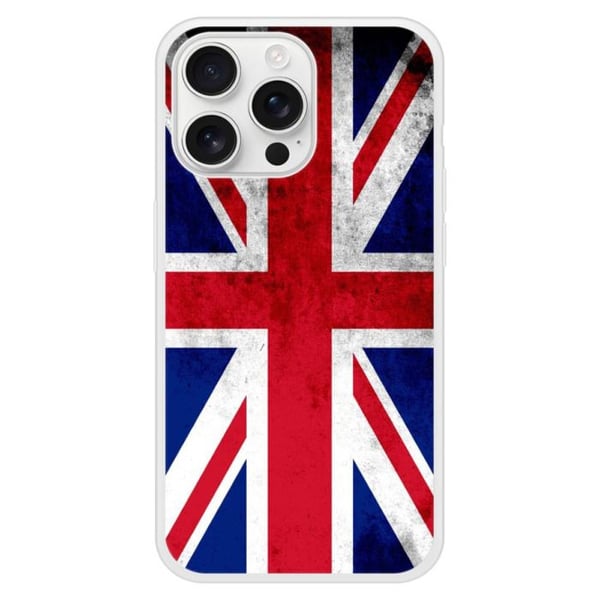 Förstärkt silikon-fodral med tryck kompatibelt med Apple iPhone 16 Pro Max England flagga