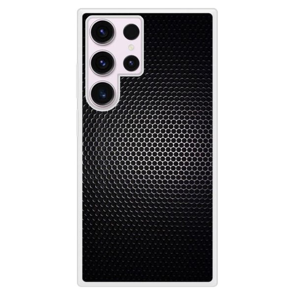 Förstärkt silikonfodral med tryck, kompatibel med Samsung Galaxy S23 Ultra Dark Metal