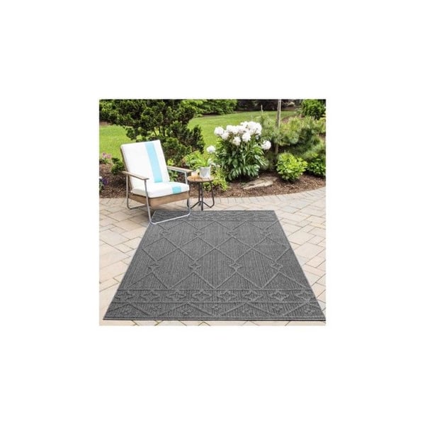 Mat Balkong Kök Terrasser Utomhus Inomhus skandinavisk geometrisk linje Grå (Dimension: 240x340 cm)