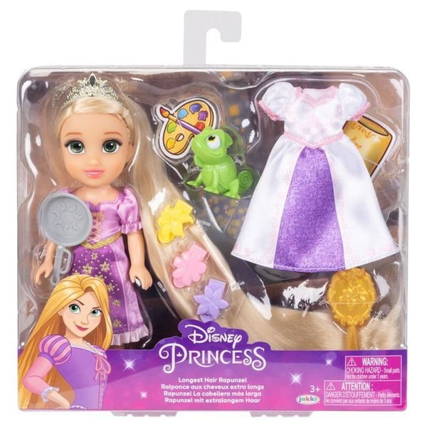 Docka - JAKKS PACIFIC - Rapunzel - Lila - Flätat blont hår - Tillbehör ingår
