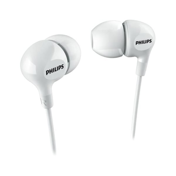 Philips SHE3550WT In-ear hörlurar vita - 3,5 mm jack, kraftfull bas