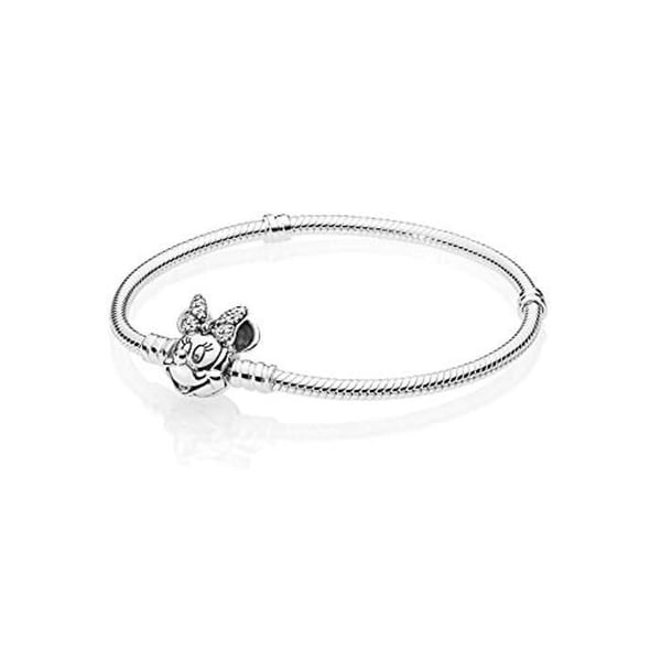 Pandora armband i sterling silver 925 20 cm — lås med zirkoniumpavé, kompatibla berlocker Moments