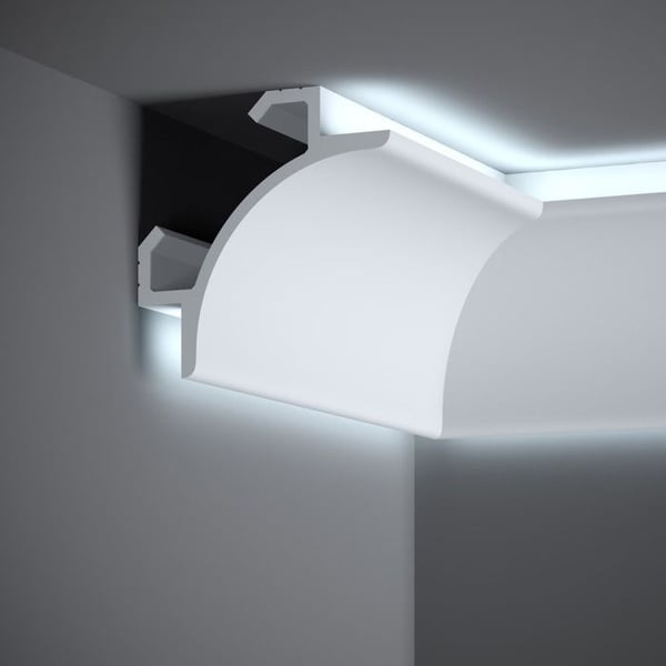 PROVISTON Ljuslist Polystyren 147 x 147 x 2000 mm Vit Indirekt belysning LED-belysning