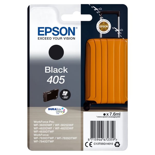 Bläckpatron - 405 Ultra Ink - EPSON - Svart - För WorkForce WF -7830, 7835, 7840, WorkForce Pro WF -3820, 3825, 4820, 4825, 4830