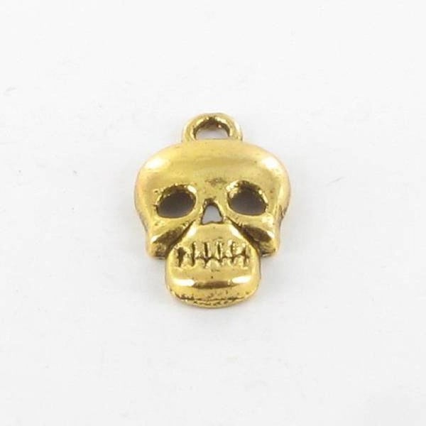 MégaCréa - Metallberlock Dödskalle 16mm Guld (10 stycken)