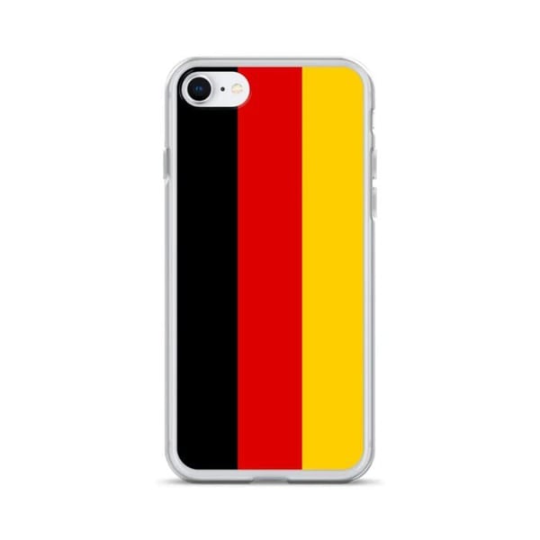 Telefonfodral – Tysk flagga – Kompatibel med iPhone 8 Plus – Mjukt skal – Slitstarkt och stöttåligt - Silikon - Pixelforma