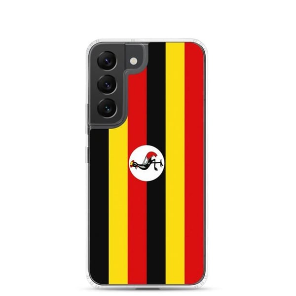 Telefonskal – Ugandas flagga – Kompatibel med Samsung Galaxy S22 Plus – Flexibelt fodral – Slitstarkt och stötbeständigt – Pixelforma