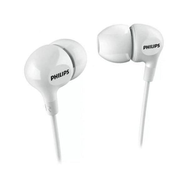 Philips SHE3550WT In-ear hörlurar vita - 3,5 mm jack, kraftfull bas