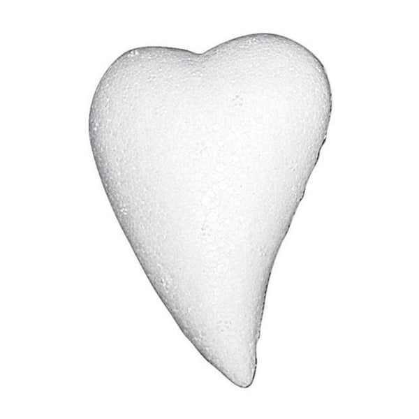 Hjärta i polystyren, båge, 8 cm, platt