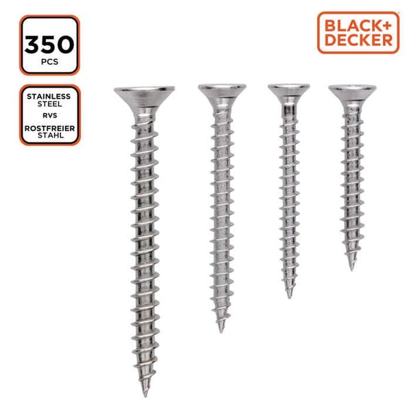 BLACK+DECKER Skruvset 350 st