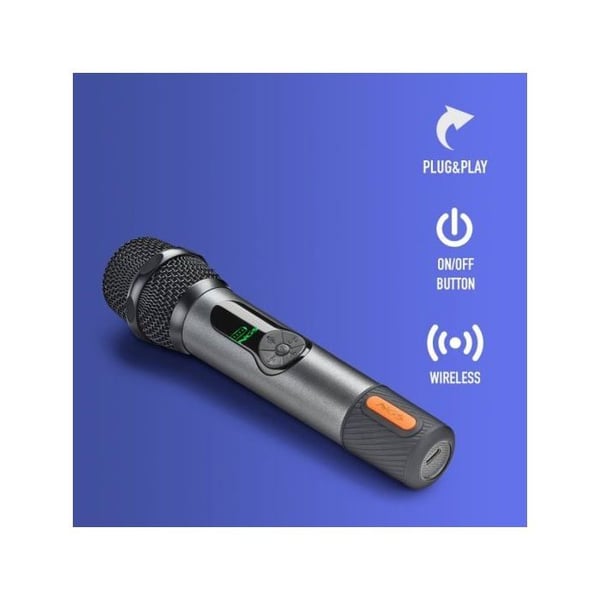 Trådlös NGS-mikrofon 2 4GHz dynamisk med batteri- och dualmottagarskärm