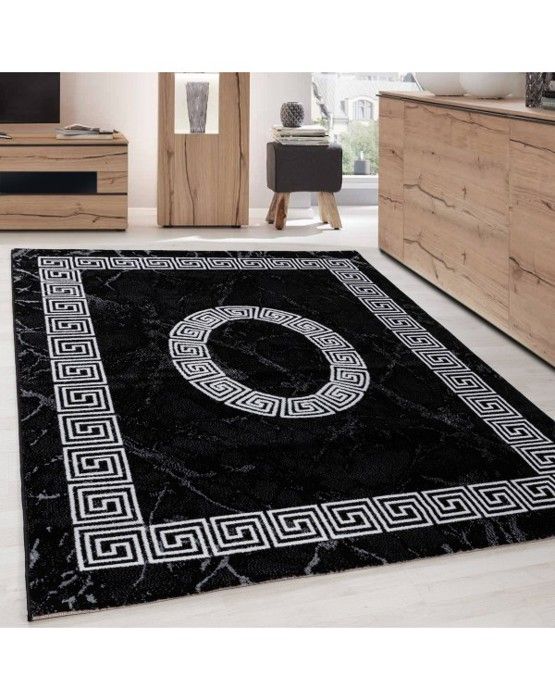Matta - Modern Design - Ornamental Kant Marmor - Svart Vit - 160x230 cm - 100% Polypropen Matta - Modern Design - Ornamental Kant Marmor - Svart Vit - 160x230 cm - 100% Polypropen