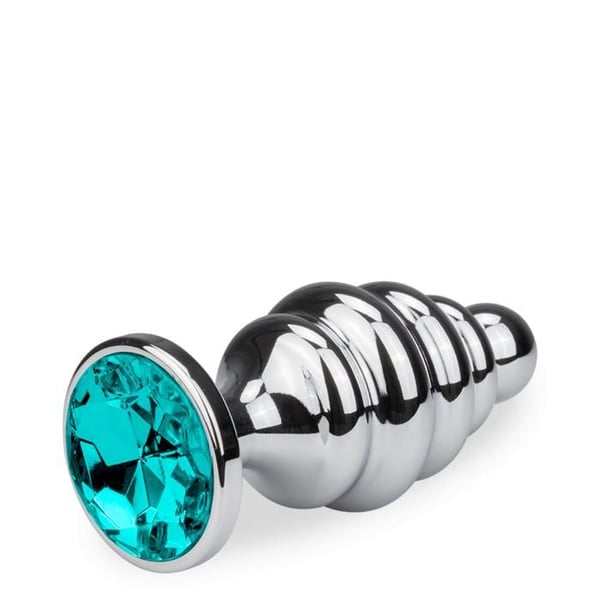 Metalplug anal rosenskott vriden L - 8 färger - Turquoise