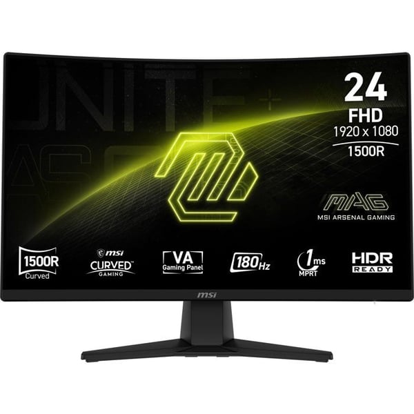 Kurvet PC Gamer Skærm - MSI - 24'' - FHD - 180Hz - VA Panel - 1ms - MAG242C