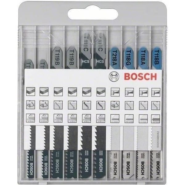 Sortiment av stållameller för sticksåg - BOSCH - 10 delar - Metall och Trä - Stål - Olika modeller