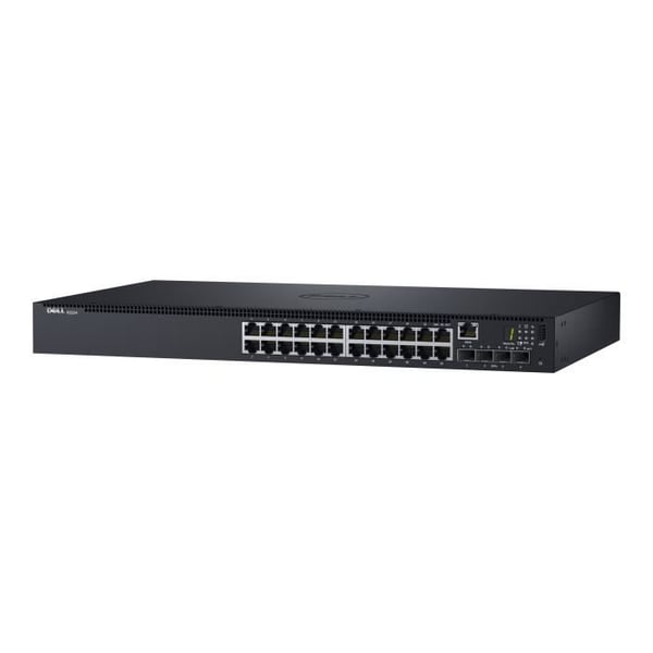 Dell Networking N1524, 24x 1GbE + 4x 10GbE SFP+ fasta portar, Stacking, IO till PSU luftflöde, AC/N1524,N1524P Lifetime Limited Hardware- REFURBISHED