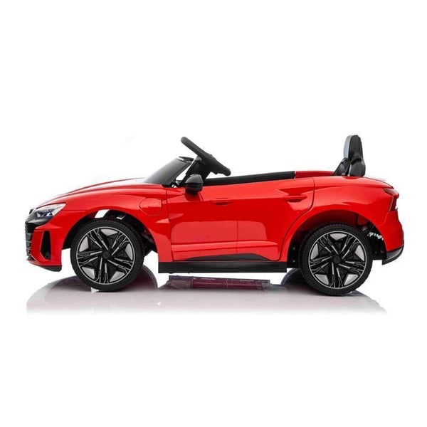 Elbil barn Audi RS E-tron GT 12V, röd, fjärrkontroll 2,4 GHz, USB/AUX/Bluetooth, litiumbatteri, 2x25W motorer