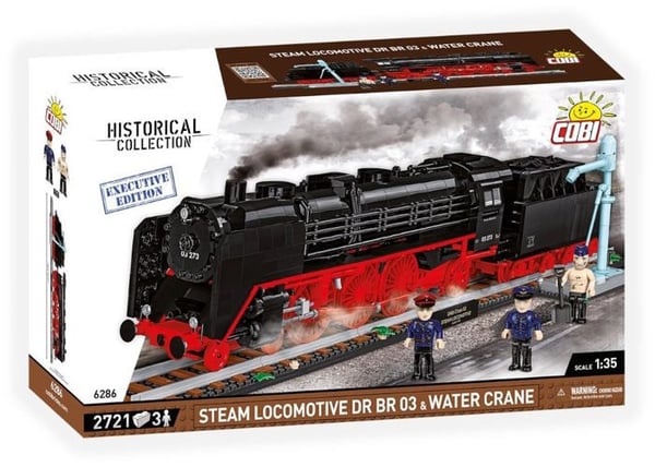Byggset - COBI - Ånglok DR BR 03 - 2721 delar - Executive Edition - Röd och svart