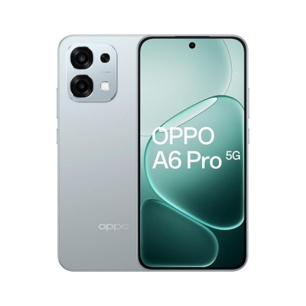 OPPO A6 Pro 5G – 8GB RAM, 256GB, Lunar Titanium (grå) – Dual SIM, IP69, AMOLED 120Hz